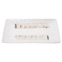 Plato rectangular de porcelana  blanco beige 17cm