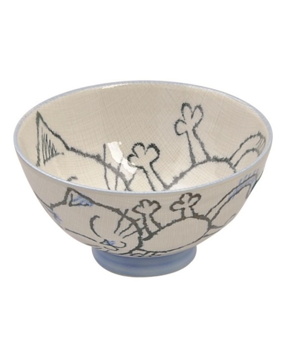 Cuenco de porcelana gato azul 6cm