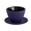 Taza de té de hierro con plato 120ml "puntos azules"