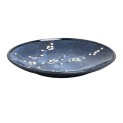 Plato redondo de porcelana soshun azul 22,5cm