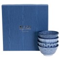 Set de 4 cuencos de porcelana azules  12 cm