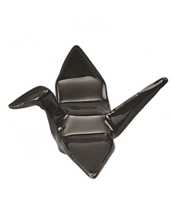 soporte de porcelana para palillos pajaro negro