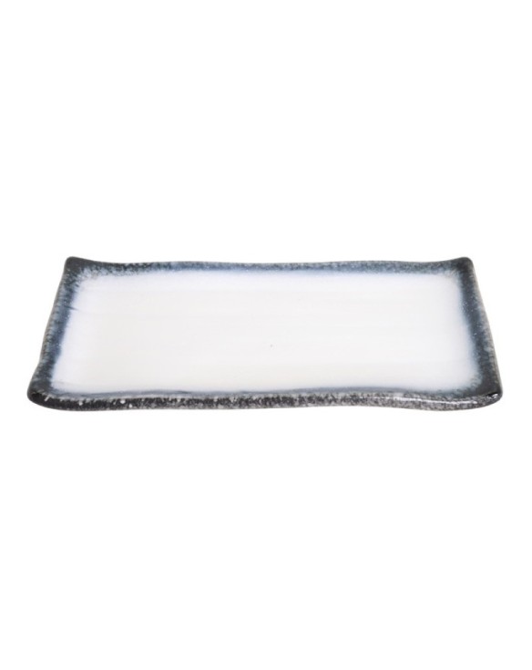 Plato rectangular de porcelana tajimi blanco 13cm