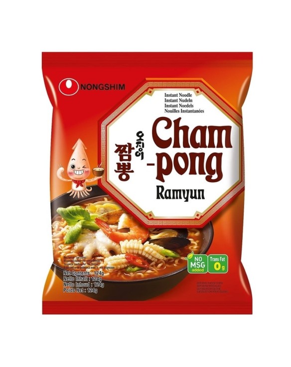 Fideos de ramen coreano sabor marisco picante nongshim 124g