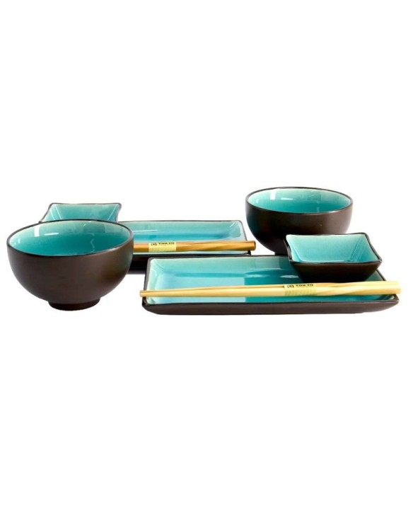 Set vajilla de porcelana 8 piezas "verde turquesa"