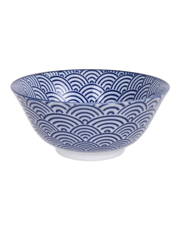 Cuenco de porcelana ondas azul 15cm