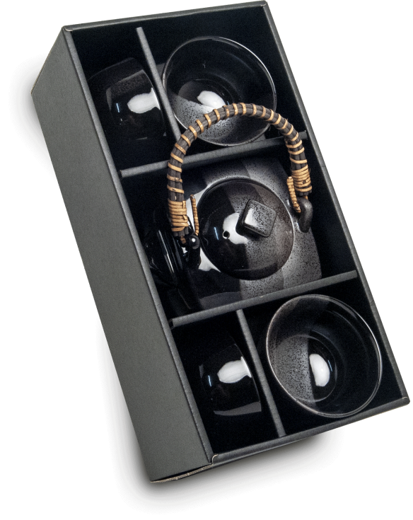 Set para té de porcelana "Grafito-negro"