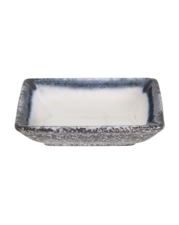 Plato rectangular de porcelana para salsa tajimi blanco 7cm