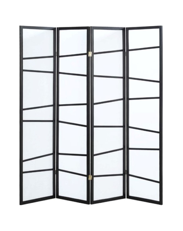Biombo 4 paneles "negro asimetrico" 174x178cm