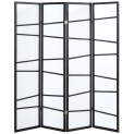 Biombo 4 paneles "negro asimetrico" 174x178cm
