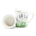 Taza de porcelana con filltro y tapa 9,5cm "lavanda"