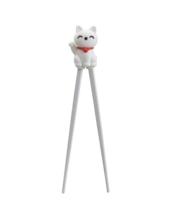 Palillo de aprendizaje 22cm gato suerte blanco