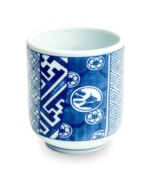 Taza de porcelana de 6,5x7,5cm con motivos azules