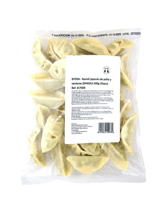 Gyozas de pollo y verdura (25pcs) (SHIKOU) 500g