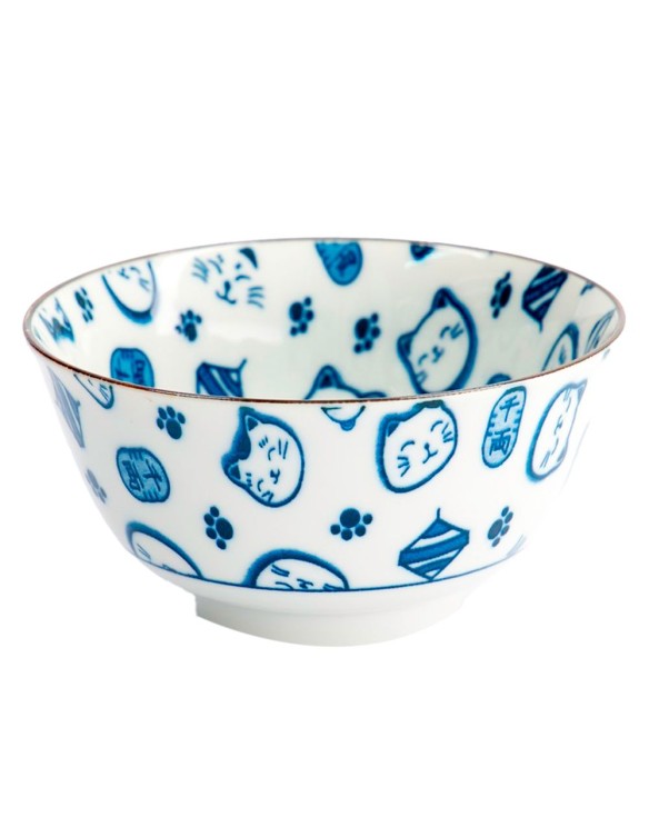 Cuenco con estampado de gato azul 13x7CM PORC.