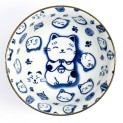 Cuenco con estampado de gato azul 13x7CM PORC.
