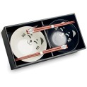 set de 2 cuencos porcelana 15cm 2 palillos "Gato"