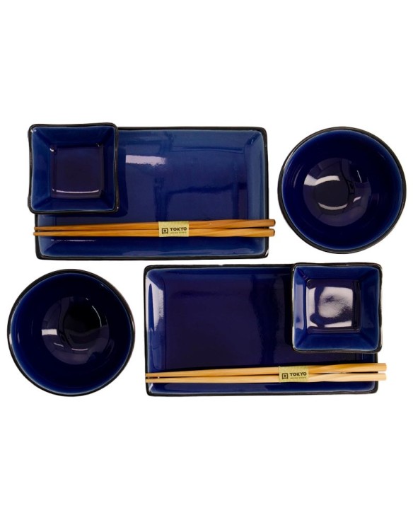 Set vajilla de porcelana 8 piezas "azul oscuro"