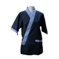 kimono yukata negra tapeta azul