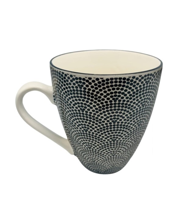 Taza de té de porcelana con asa 9,8cm "abanico negro"