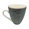 Taza de té de porcelana con asa 9,8cm "abanico negro"