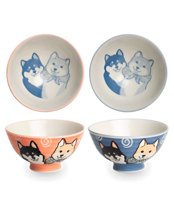 Cuenco Shiba rosa/azul (12x6.5cm)