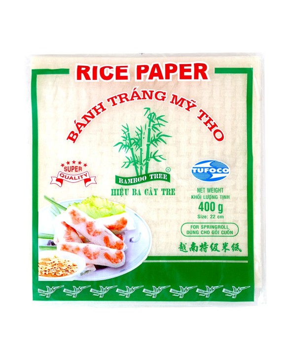 Papel de arroz 22cm cuadrado Bamboo tree tufoco 400g