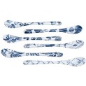 Set de 6 cucharas de té de porcelana "blanco-azul"