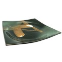 Plato cuadrado de porcelana negro marron 23cm