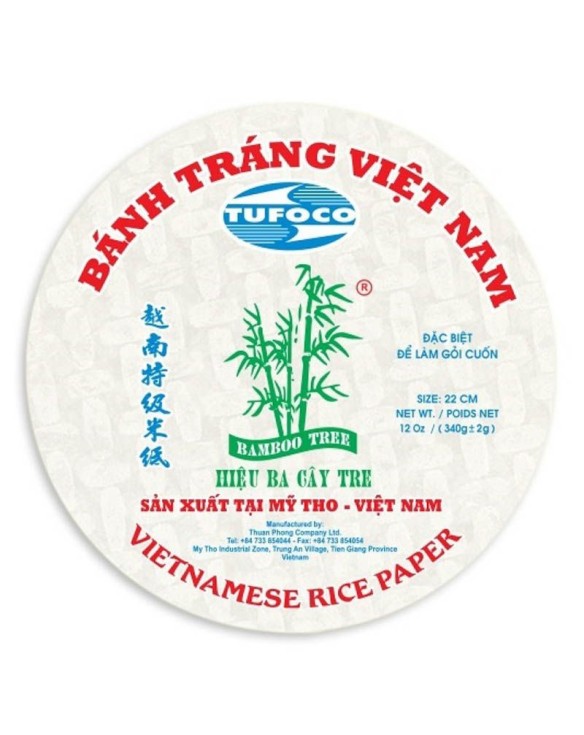Papel de arroz 22cm redondo Bamboo tree tufoco 340g