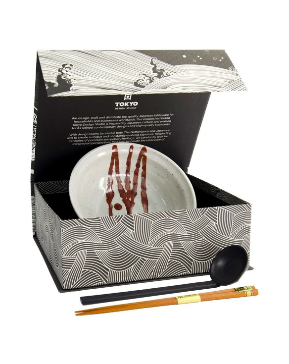 Set "Shirahagi": 1 Cuenco 20x7cm, Palillos y Cuchara