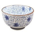 Cuenco de porcelana blanco azul 7,5