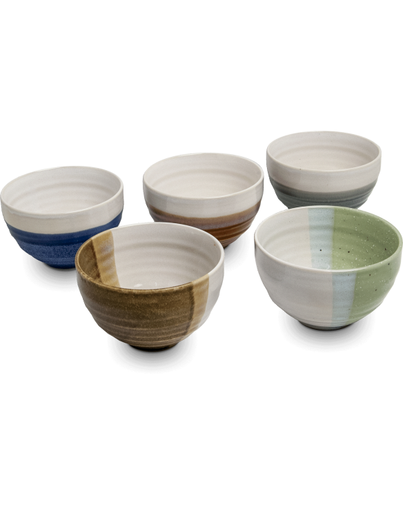 Set de 5 cuencos de porcelana 7cm"Zen"