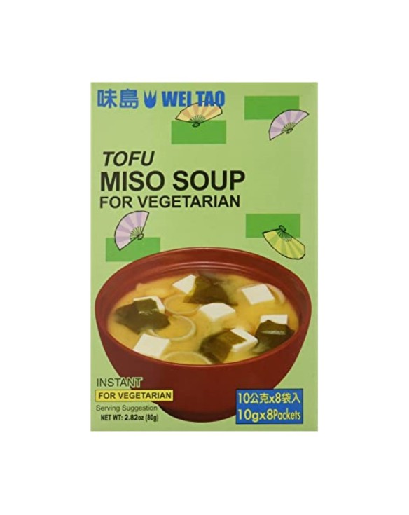 Sopa de miso vegetariana wei tao 80g 8 raciones