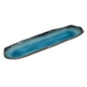 Plato rectangular de porcelana turquesa 8,5cm