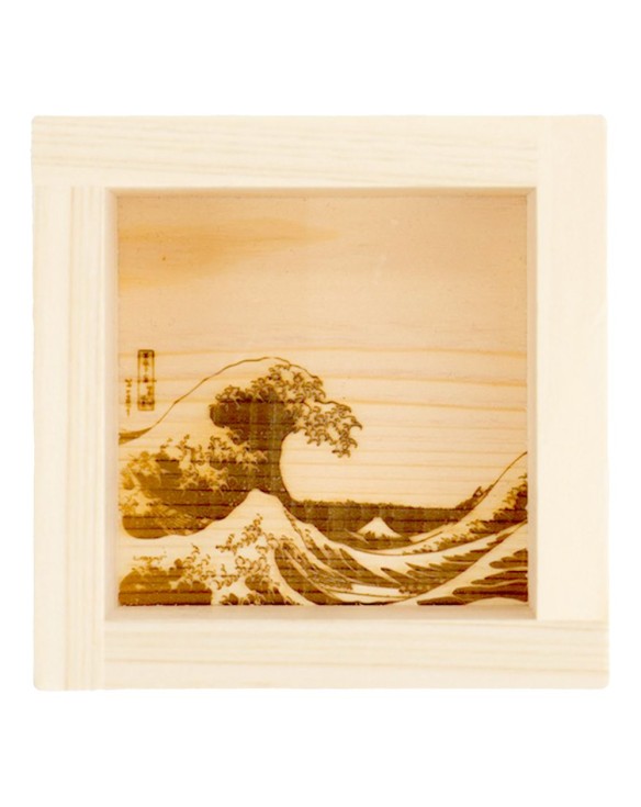 Copa sake cuadrada de madera. Modelo: "Fuji". 8x8cm