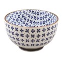 Cuenco de porcelana blanco azul 7,5