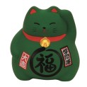 Hucha Gato verde 9cm. Suerte en los estudios