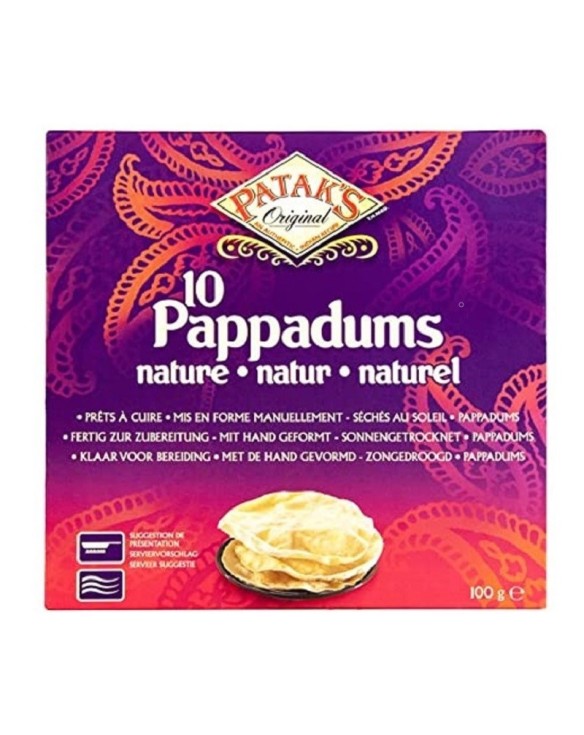 Tortitas de papadums hindú original Patak's 200g