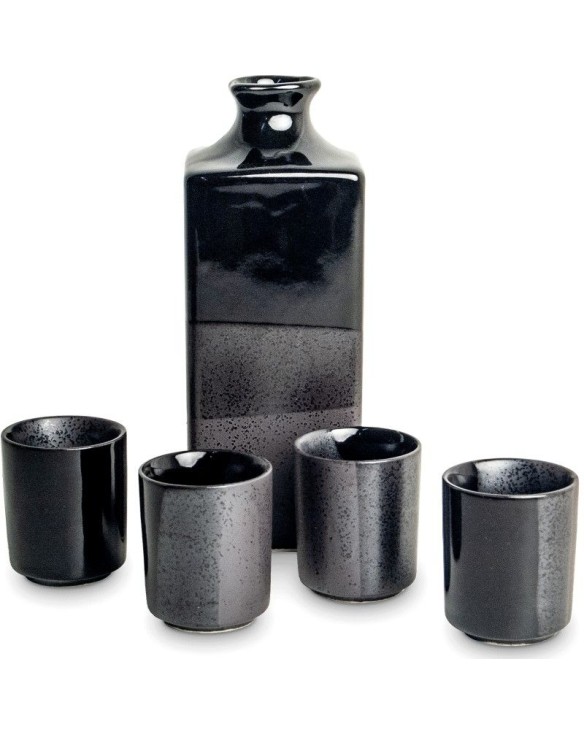 Set para sake de porcelana 450ml "Grafito-negro"