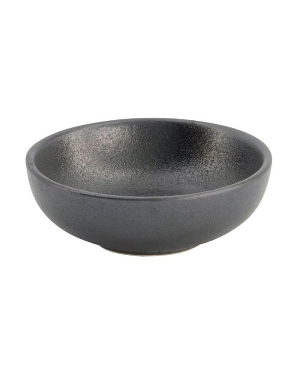 Plato redondo de porcelana para salsa yuzu negro 7,5cm