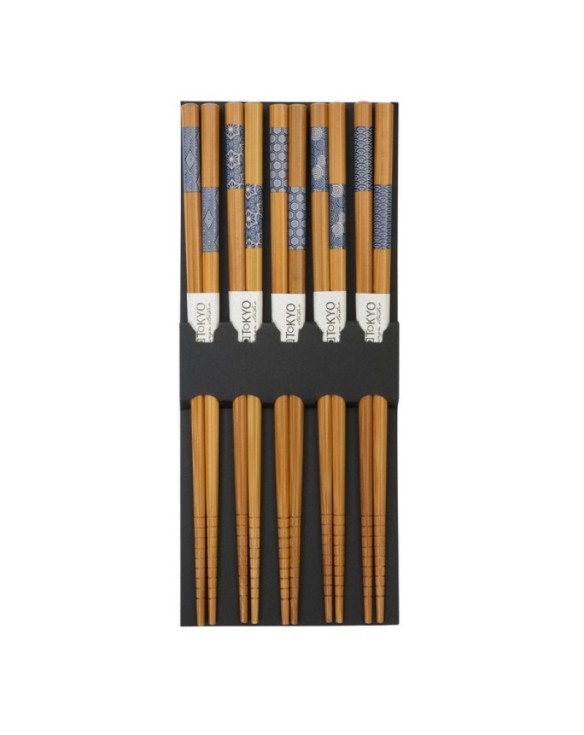 Set de Palillos -5 pares madera azul