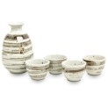 Set para sake de porcelana 300ml "Beig marron"