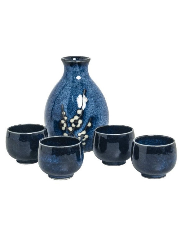 Set para sake de porcelana 300ml "Soshun azul"