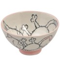 Cuenco de porcelana gato rosa 6cm