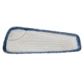 Plato rectangular dividido de porcelana blanco y azul 14cm