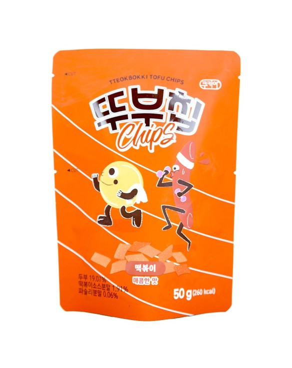 Snack de tofu sabor a topokki (COOKIA) 50g
