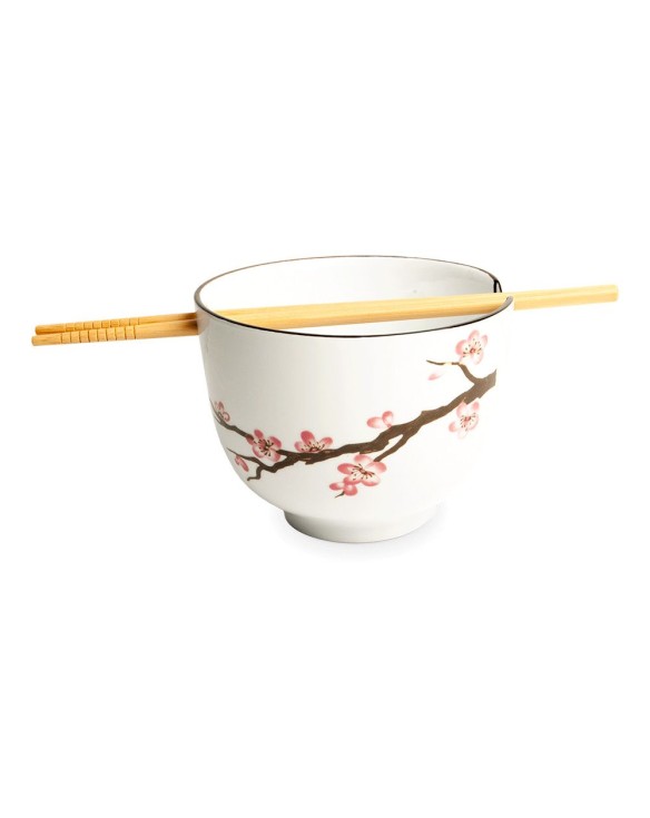 Cuenco con Palillos 13x10cm Porcelana "Sakura"