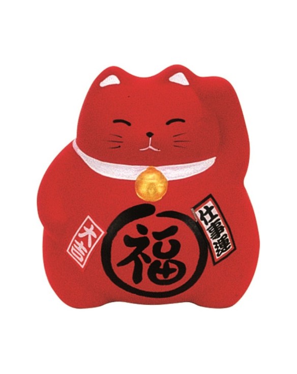 Hucha Gato roja 9cm. Suerte en el Trabajo