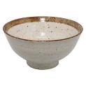 Cuenco de porcelana blanco borde marron 8cm
